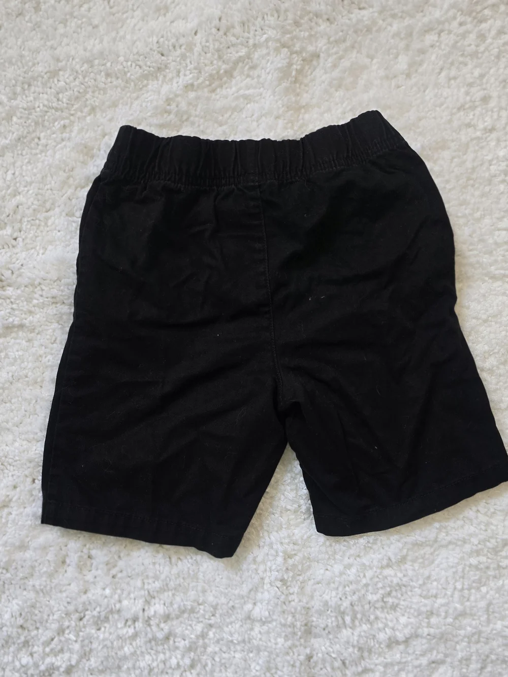 Kids Black Elastic Waist Drawstring Shorts